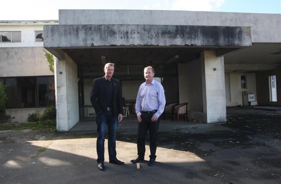 Waitaki Mayor Gary Kircher (left) and the Waitaki District Council water services and waste...