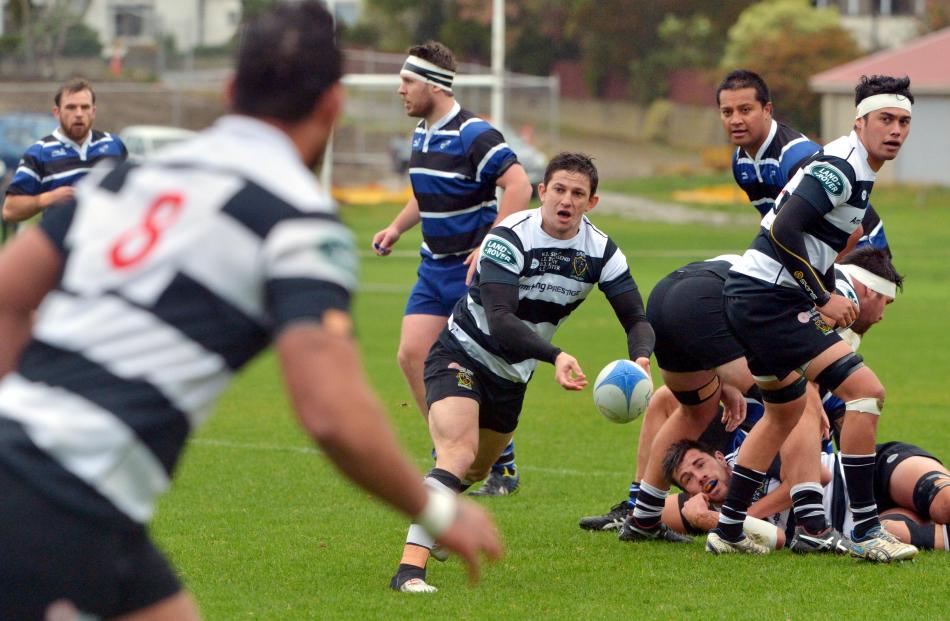 Action from today's match between Southern and Kaikorai. Photo: Gerard O'Brien