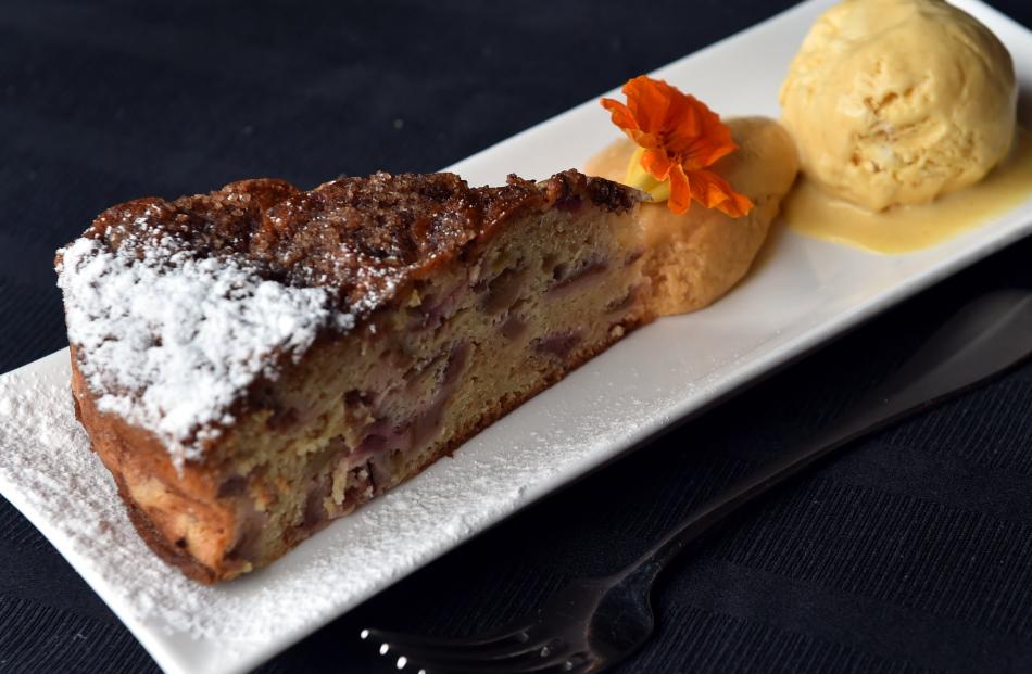 Ironic Cafe's rhubarb cake. Photo by Peter McIntosh.