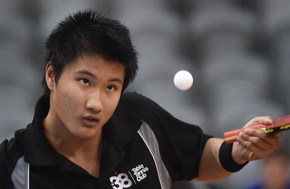 Otago’s Long Nguyen (15) watches the ball closely during an under  15 men’s semi-final match...