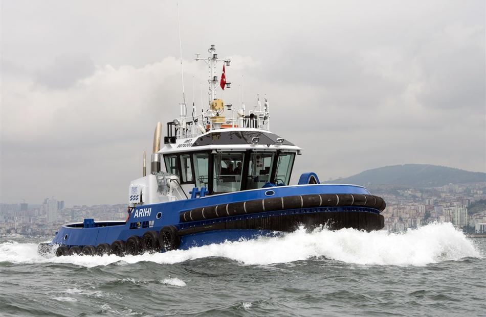 Port Otago's new $6 million tug Arihi completes sea trials off Istanbul, Turkey, last month....
