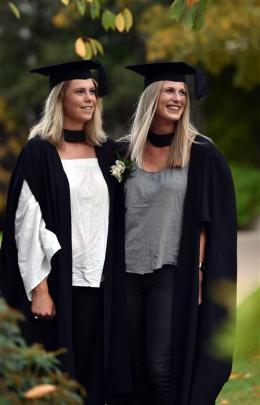 Sisters Hannah (21) and Gemma Cowie (23) are graduating from the University of Otago today with...