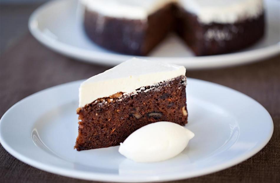 Riverstone Kitchen's slow-cooked carrot cake with pure cream. Photo: supplied