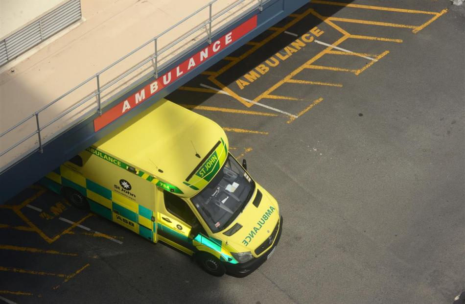 St John Ambulance at Dunedin Accident and Emergency Department. Photo by Gerard O'Brien.