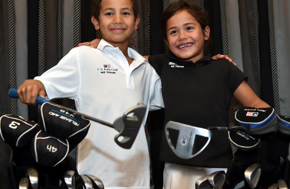 Young Otago golfers (from left) Kairangi and Anahera Koni, of Dunedin, head to Australia today to...