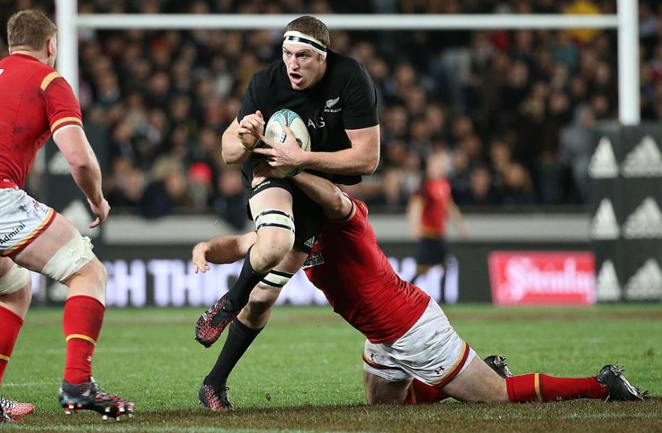 Brodie Retallick carries the ball against Wales at the weekend. Photo: Getty Images