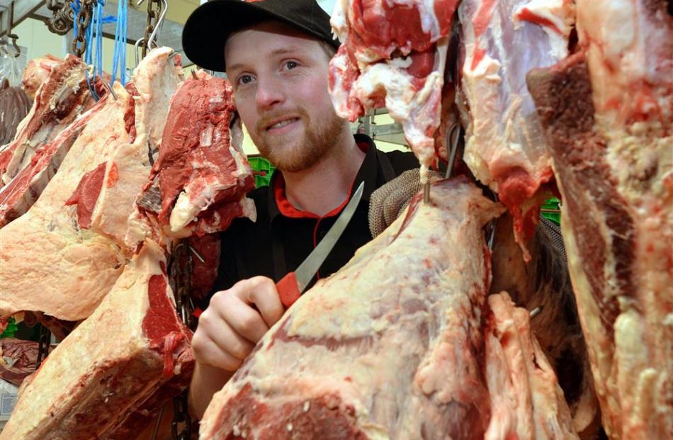 Centre City New World butchery apprentice Ben Henry says he has a passion for meat. Photo by...