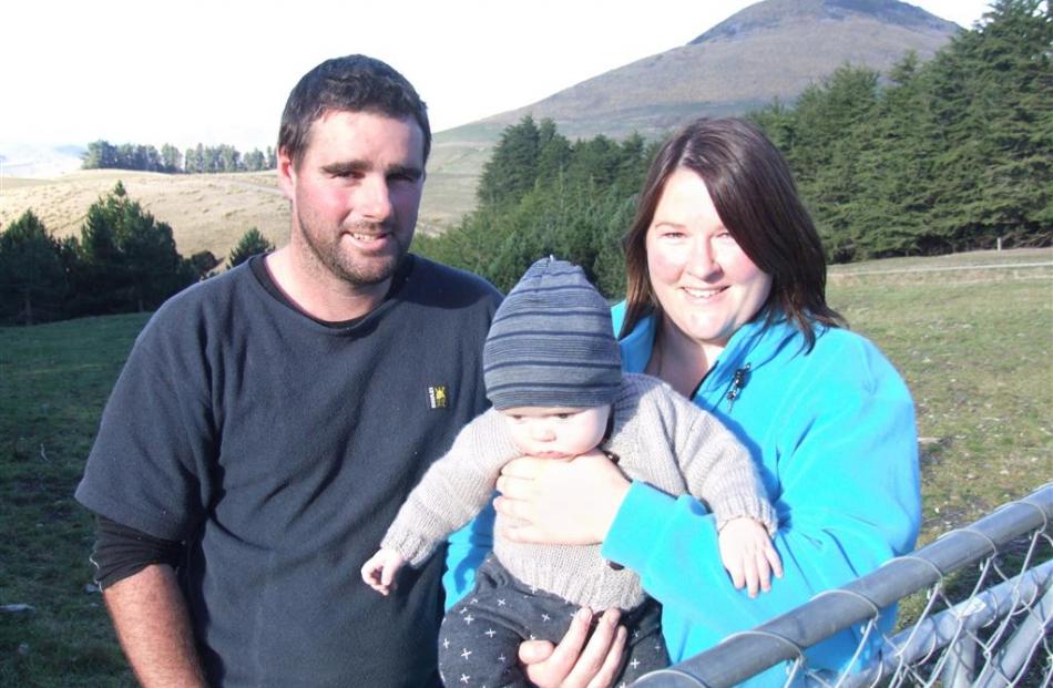 David and Sarah Smith, with their youngest son, Wade, at home on Mt Watkins in East Otago. Photo...