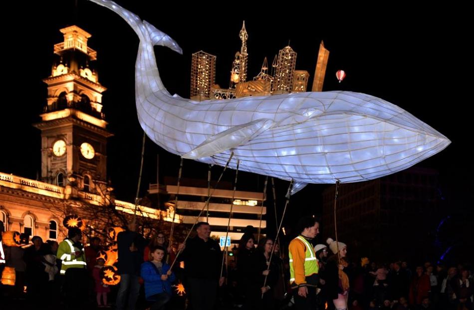 Dunedin’s Octagon was converted into a futuristic dreamscape at the  Midwinter Carnival  on...