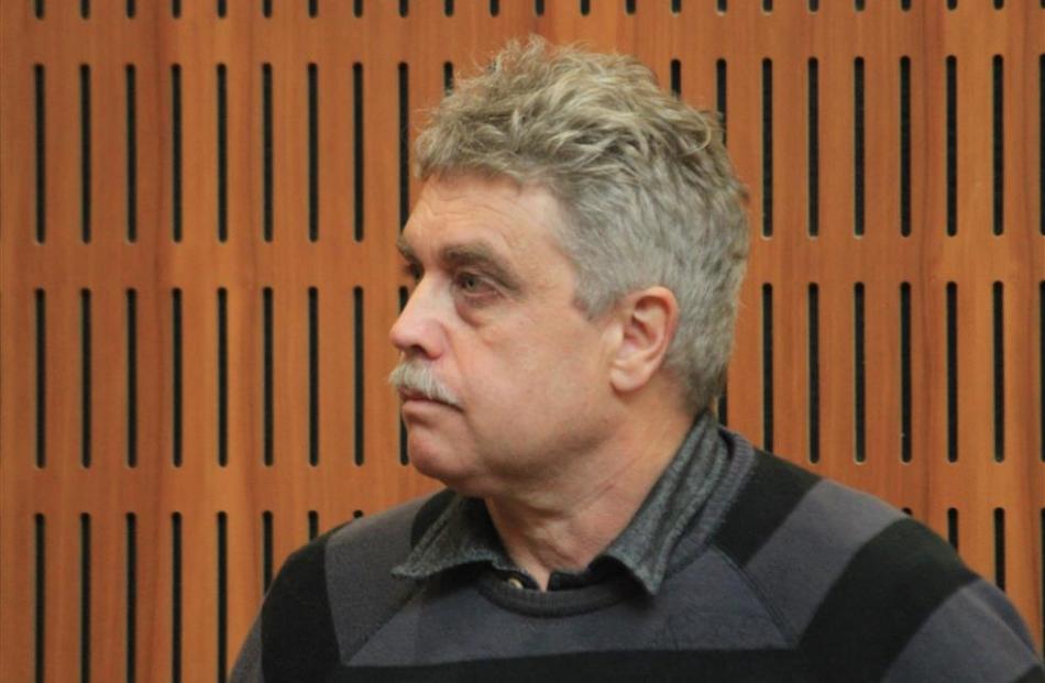 Frank Russell Walmsley listens during his sentencing in the High Court at Timaru yesterday. Photo...