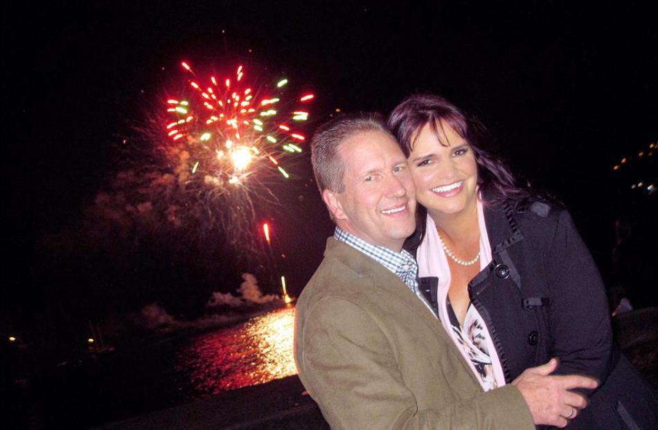 Melbourne couple Andrew and Deborah Judkins enjoy their fireworks display on Queenstown's...