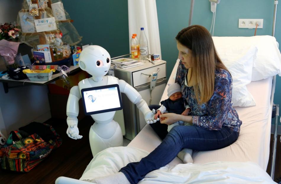 New recruit "Pepper" the robot, a humanoid robot designed to welcome and take care of visitors...