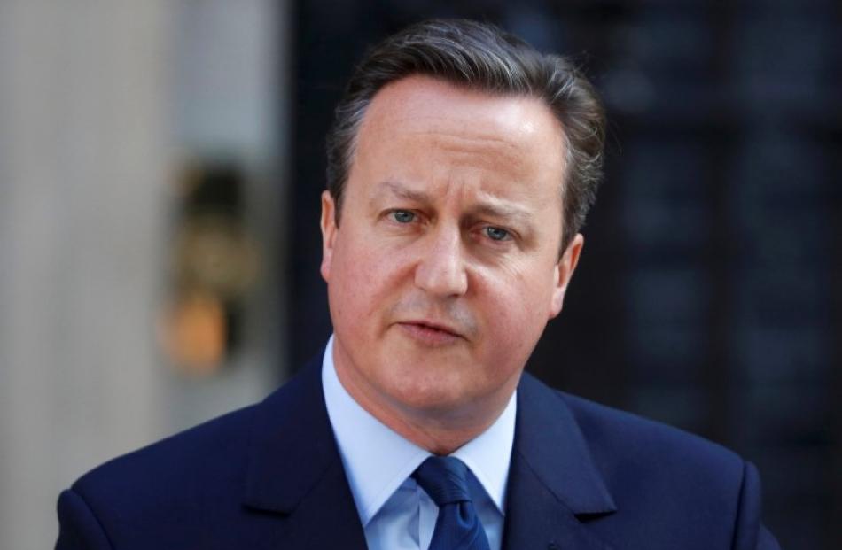 Prime Minister David Cameron speaks after Britain voted to leave the European Union, outside...