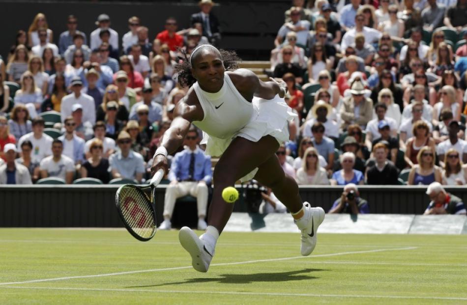 Serena Williams during her match with Amra Sadikovic. Photo: Reuters