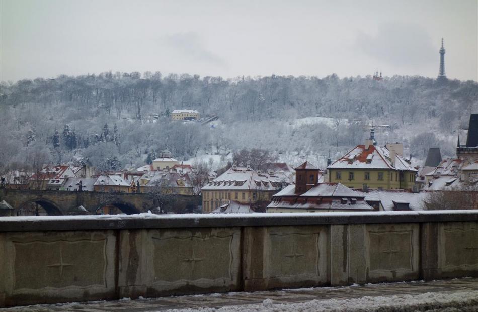 The frozen world of Prague in March when David Howard arrived. PHOTOS: DAVID HOWARD