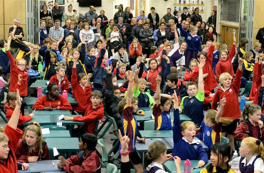 Year 5 and 6 pupils at the Otago Daily Times Extra! spelling quiz, held at Tahuna Normal...