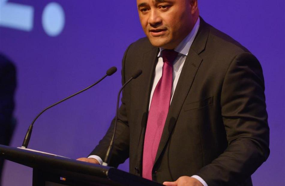 Local Government Minister Peseta Sam Lotu-Iiga speaks at the conference. Photos by Gerard O'Brien.