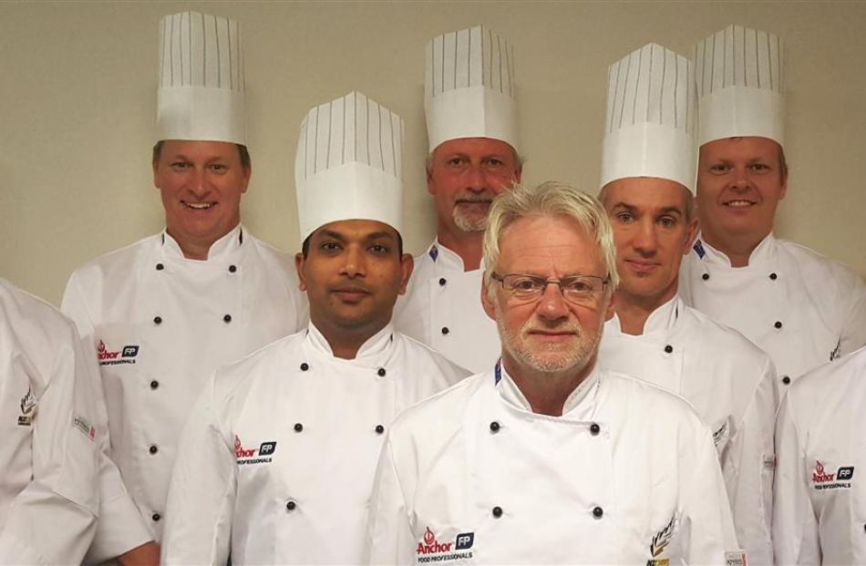 New Zealand's Culinary Olympics team Corey Hume, Richard Hingston, Ganesh Khedekar, Steve Le...