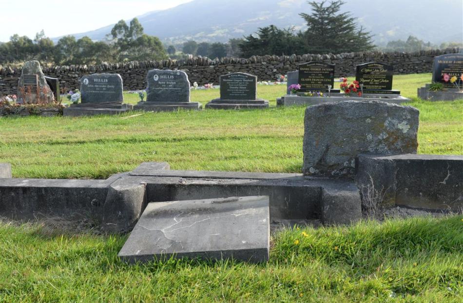 Len Doherty believes damage to gravestones in the West Taieri Cemetery was more likely to have...