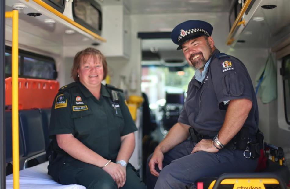 St John’s Kurow station manager Carol Harding and Senior Constable Craig Bennet are two of few...