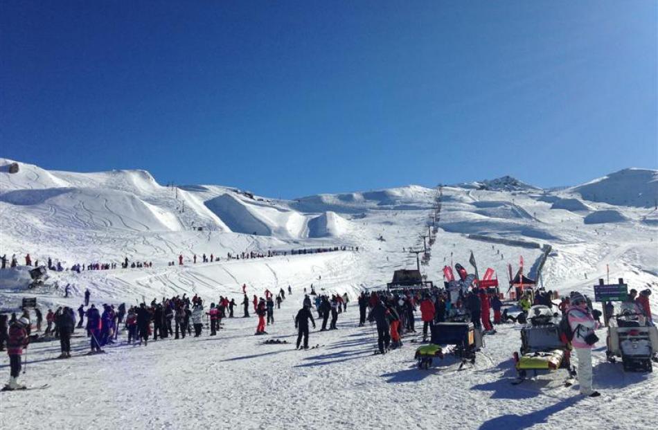 The Cardrona Alpine Resort closed its gates yesterday morning after reaching capacity. Photo...