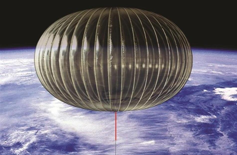 A Nasa super-sized scientific research balloon  fully expanded. Photos supplied.