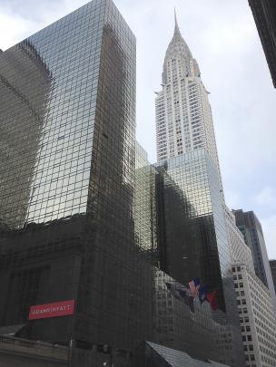 The Art Deco Chrysler building, built in 1930 to house the car maker's headquarters, sits alongside newer buildings in midtown Manhattan. Photo: Helen Speirs