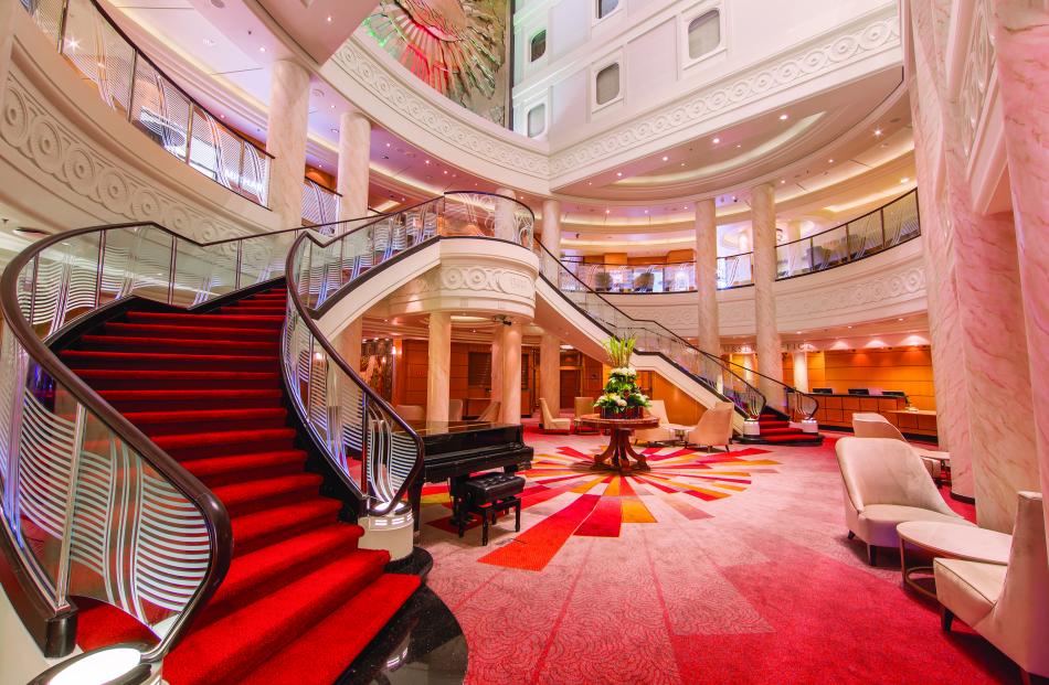 The luxury ocean liner Queen Mary 2 includes a new, six storey-high grand lobby. Photos: Supplied