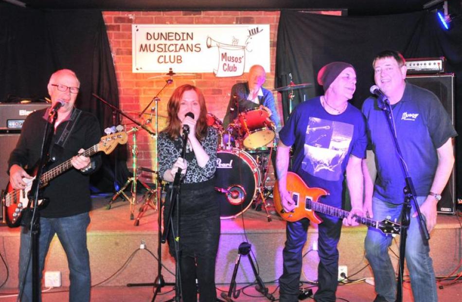 Dunedin Musicians' Club members Alan McKay,  Kay Chirnside, Jack Allpress, Graham Dooley and...