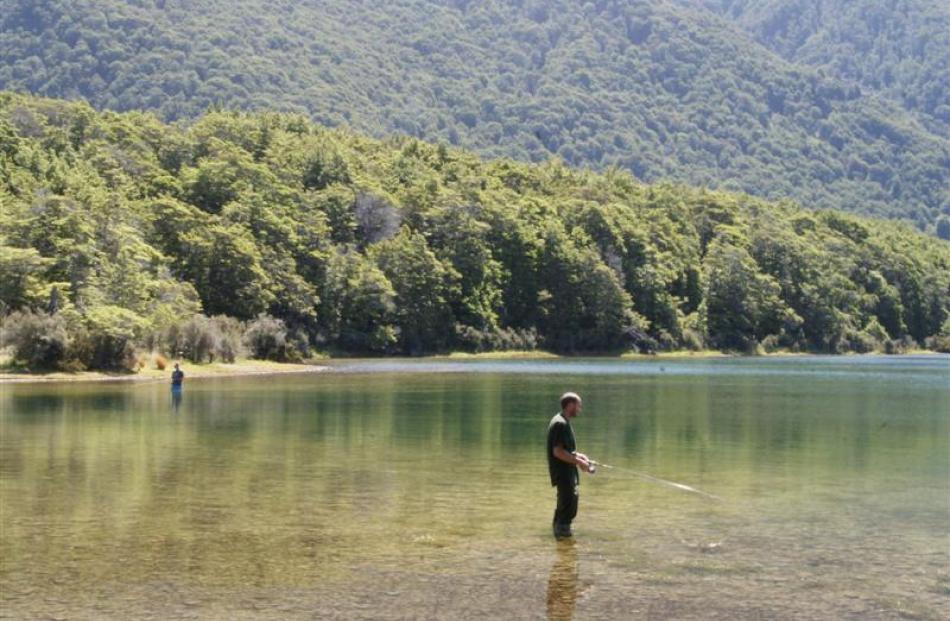 Fly fishing in the pristine waters of South Mavora Lake.