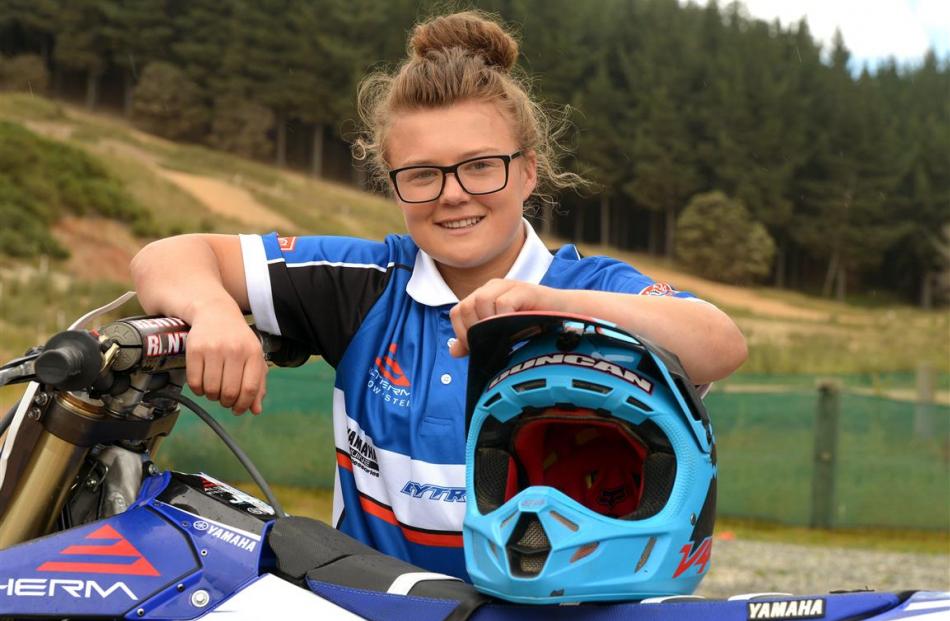 Palmerston motocross rider Courtney Duncan, at Titri Park, near Waihola, in January. Photo by...