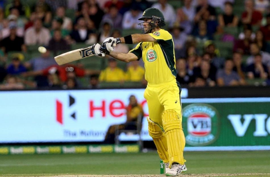 Australian Glenn Maxwell bats against India. Photo: Reuters