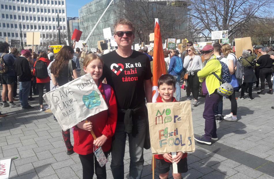 Meara, John and Cahlen Stace took the day of from Beckenham School to attend the climate strike....