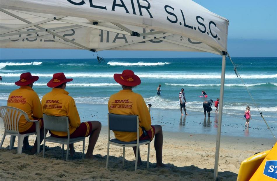 St Clair Surf Life Saving Club members (left to right) Cam Burrow, Bailey Brandham and Hamish...
