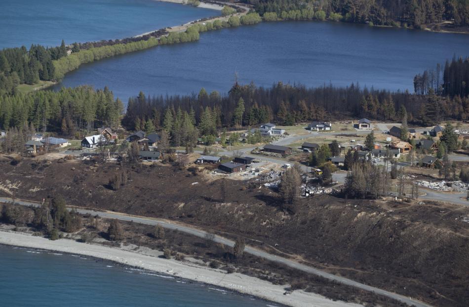 Aerial photographs have revealed the scope of the devastating damage cause by the fire at Lake Ohau. Photo: Pool