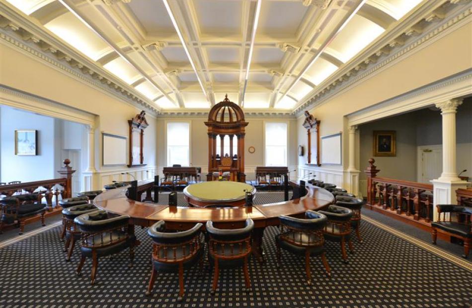 The council chamber in the Municipal Chambers.