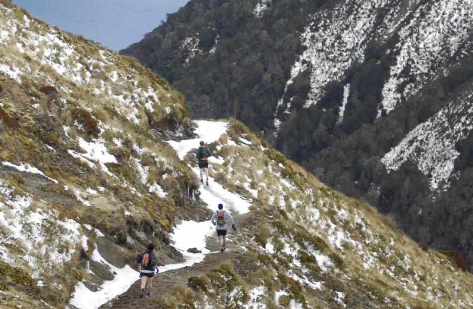 Walkers tackle the challenge of the Kepler Track. Photo / supplied
