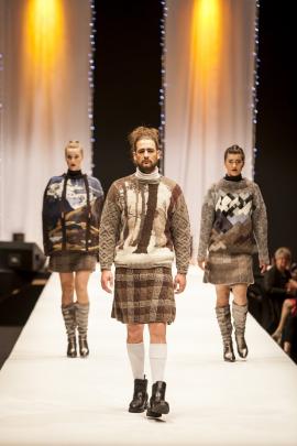 Daphne Randle's prizewinning garments are modelled in the collections category of the 2015 WoolOn...