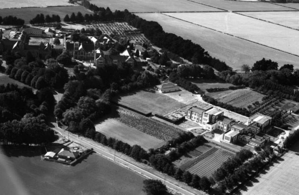 Marylands School on the far left, and St Joseph's Orphanage in Christchurch. Photo: Supplied / V...