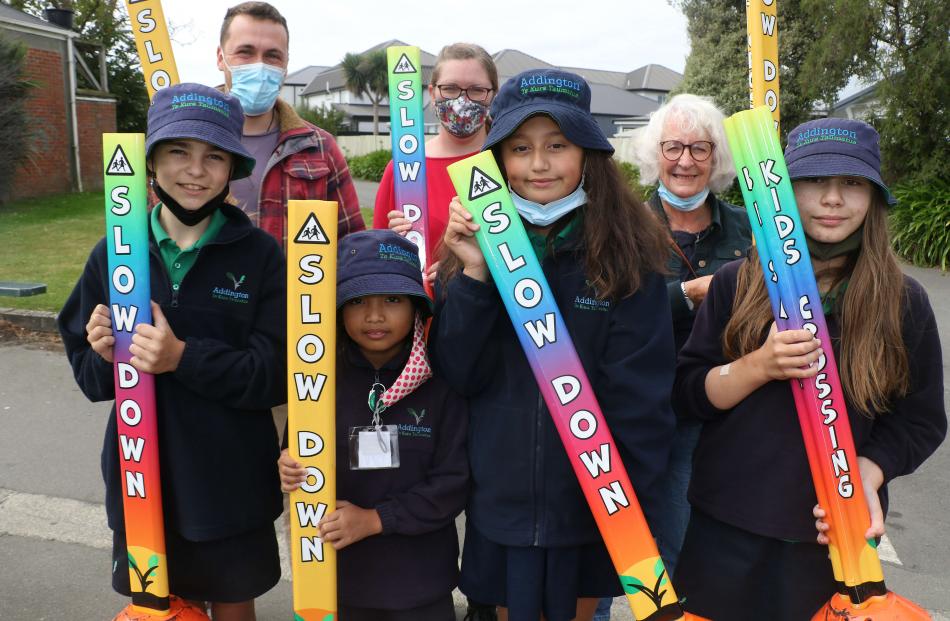 Addington School pupils from left Niamh Gourlie, Selena B, Laylah McDonald and Ivy Jarden, all...