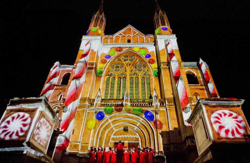 A spectacular series of projections transformed St Paul’s Cathedral into a gingerbread house...