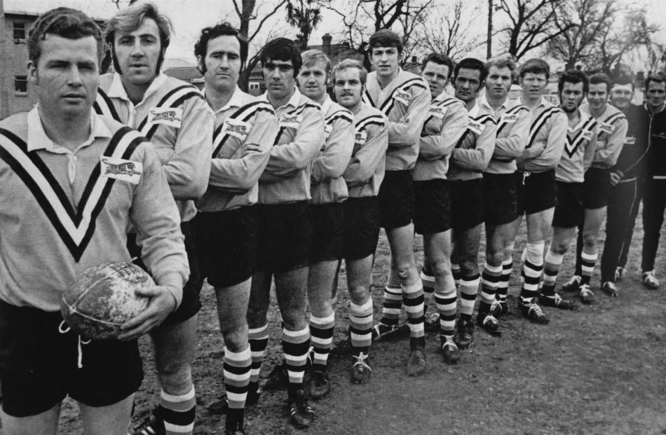 Papanui’s inaugural premiership-winning grand final line-up in 1971. (From left) Gary Clarke ...