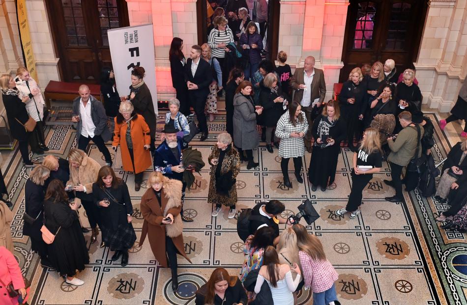 Patrons arrive at Dunedin Railway Station last night for the first iD Fashion 2023 show. 