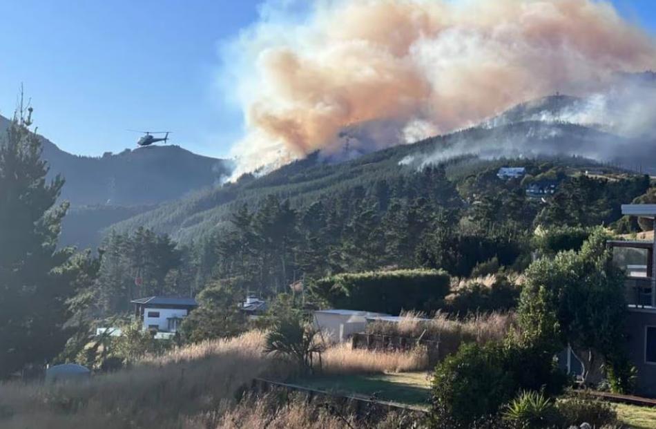 A local state of emergency has been declared after a fire broke out in the Port Hills. Photo: RNZ...