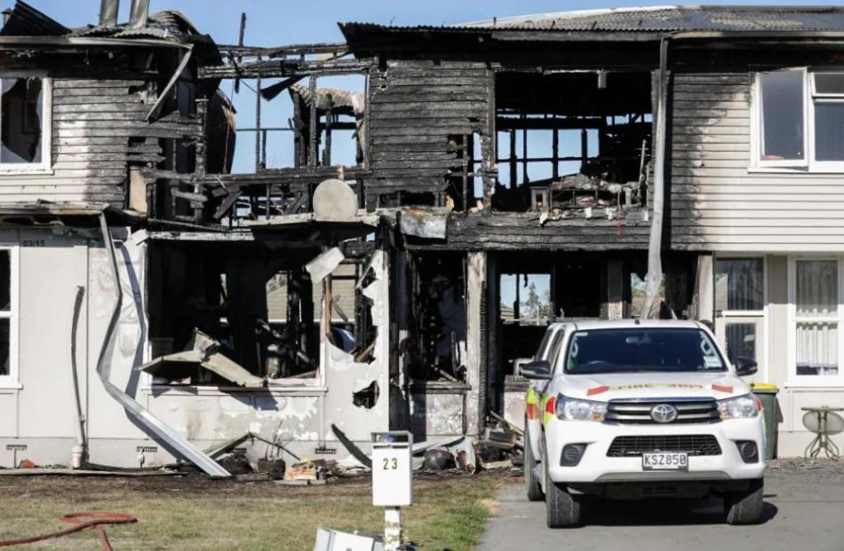 One person died and three were injured after a fire at a housing block at Burnham military camp...
