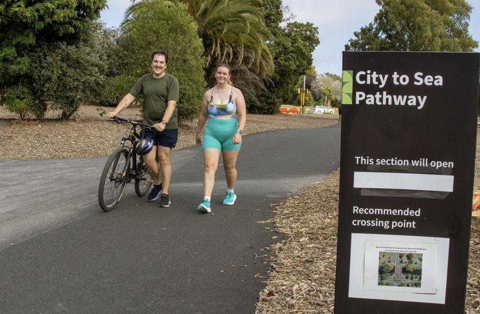 Kiran Skelton and Meredith Harrison from Linwood are regular users of the pathway. Photo: Geoff...