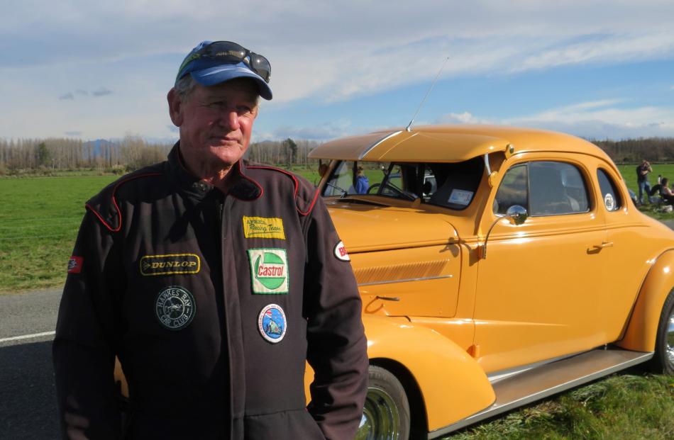 Graeme Cameron of Rakaia with his orange 1937 Chevrolet Coupe during the Ashburton Car Club’s...