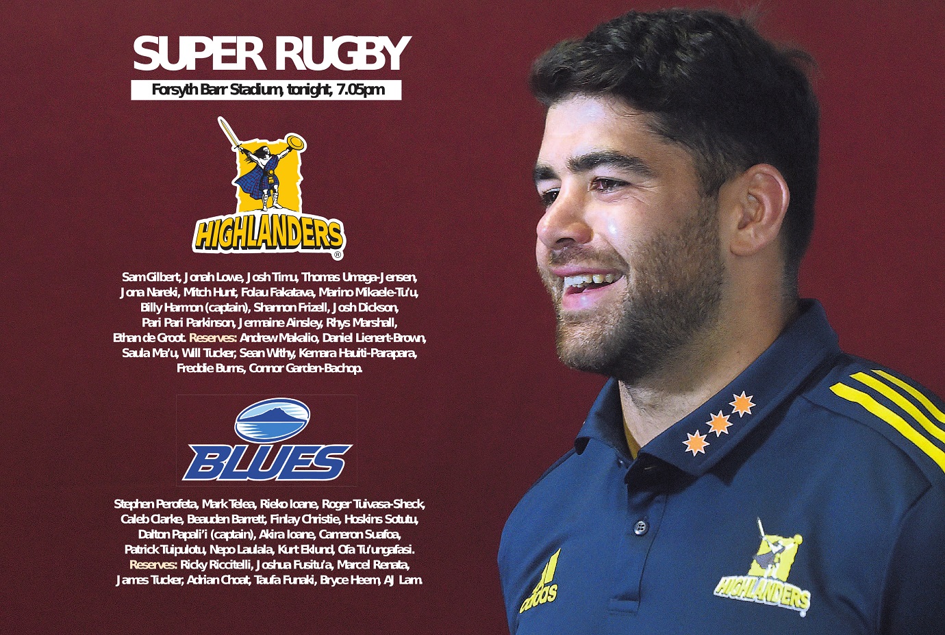 New Highlanders captain Billy Harmon: "We’re here to play, and I’m confident in our team." Photo:...