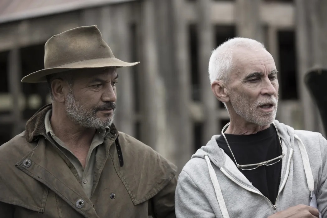 Lee Tamahori (R) with Temuera Morrison on the set of Mahana. File photo: Supplied