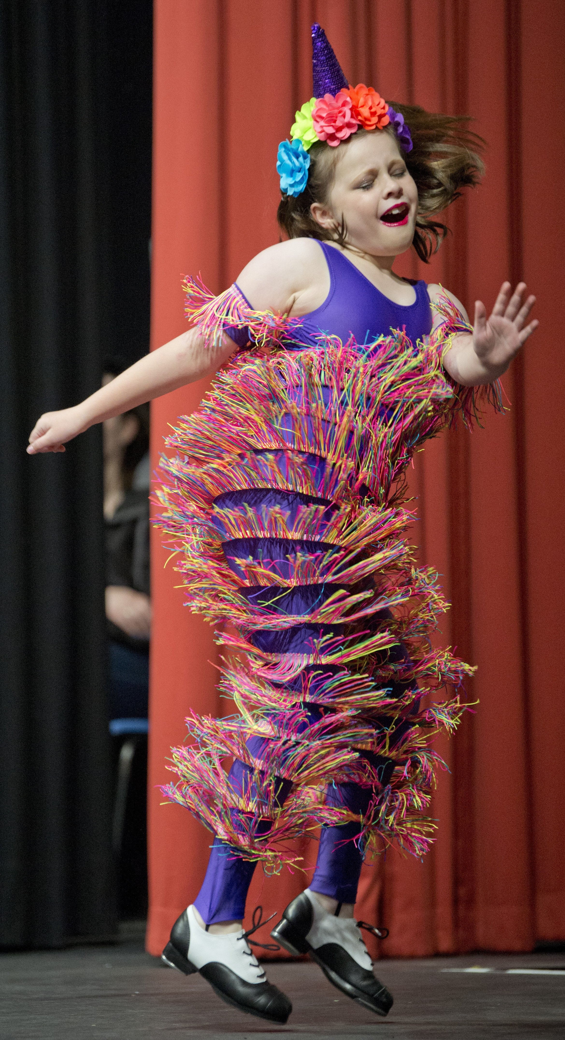 Lucy Densham, 9, performs a routine at the Dunedin Tap Dancing Society competition at Coronation...